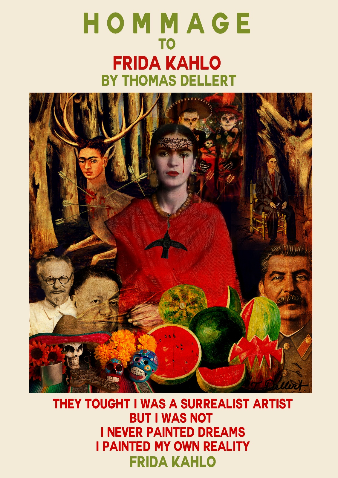 Frida kahlo by thomas dellert poster 
